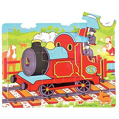 Bigjigs Toys Wooden 9 Piece Tray Puzzle (Train) Bigjigs Toys Wooden 9 Piece Tray Puzzle (Train)