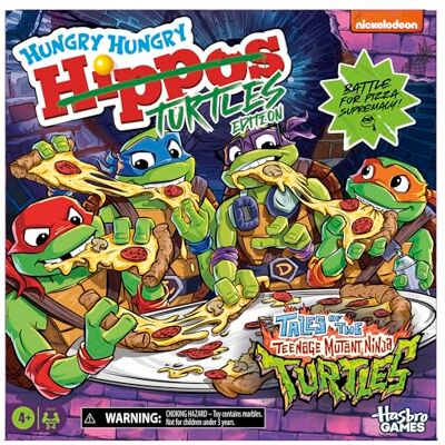 Hasbro Hungry Hungry Hippos: Teenage Mutant Ninja Turtles Edition Board Game, Board Games for Kids, Family Fun for 2+ Players Hasbro Hungry Hungry Hippos: Teenage Mutant Ninja Turtles Edition Board Game, Board Games for Kids, Family Fun for 2+ Players