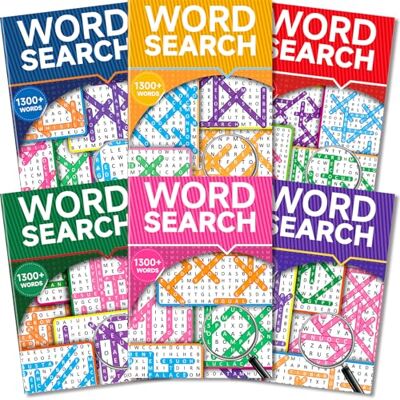 Elfew 6 Pack Large Print Word Search Books for Adults, 8000+ Wordsearch 330+ Theme Puzzle Books, Brain Word Game, Innovative Shape Design, Word Search for Seniors and Teens, Stress Relief Activity Elfew 6 Pack Large Print Word Search Books for Adults, 8000+ Wordsearch 330+ Theme Puzzle Books, Brain Word Game, Innovative Shape Design, Word Search for Seniors and Teens, Stress Relief Activity