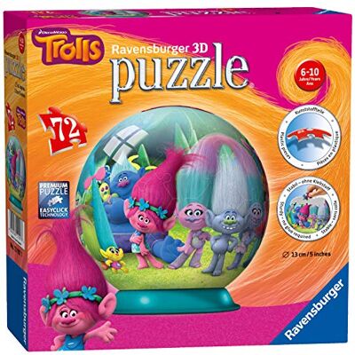 Ravensburger Trolls 3D Jigsaw Puzzle Ball for Kids Age 6 Years Up 72 Pieces No Glue Required Ravensburger Trolls 3D Jigsaw Puzzle Ball for Kids Age 6 Years Up 72 Pieces No Glue Required
