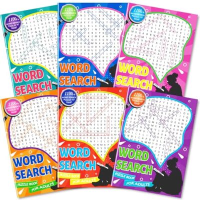 Kalysky 6 Large Print Word Search Books for Adults, Wordsearch Puzzle Books 330+ Themes Word Game for Adults, Approx A4 size, Brain Words Activity Book for Seniors Teens, Dementia Activities for Adults Kalysky 6 Large Print Word Search Books for Adults, Wordsearch Puzzle Books 330+ Themes Word Game for Adults, Approx A4 size, Brain Words Activity Book for Seniors Teens, Dementia Activities for Adults
