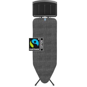 Brabantia Ironing Board C Extra Large Steam Iron Rest Adjustable in Height Non-Slip Rubber Feet Cotton Cover with Foam Layer Foldable XL Unit Black Denim Size C (124 x 45cm) Brabantia Ironing Board C Extra Large Steam Iron Rest Adjustable in Height Non-Slip Rubber Feet Cotton Cover with Foam Layer Foldable XL Unit Black Denim Size C (124 x 45cm)