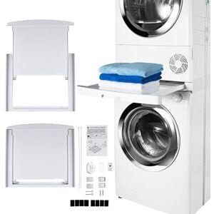 Care+ PROTECT Universal Stacking Kit for Washing Machine and Tumble Dryer with Pull-Out Sliding Shelf, Space-Saving, with Safety Strap & Wall Fixings, Suitable for Rounded-Top Washers, Depth 47-62cm Care+ PROTECT Universal Stacking Kit for Washing Machine and Tumble Dryer with Pull-Out Sliding Shelf, Space-Saving, with Safety Strap & Wall Fixings, Suitable for Rounded-Top Washers, Depth 47-62cm