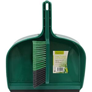 JVL Outdoor Large Dustpan And Brush, Green JVL Outdoor Large Dustpan And Brush, Green