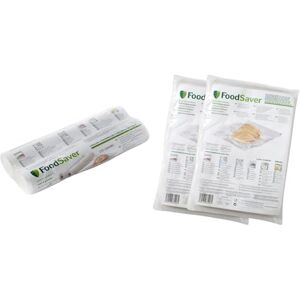 FoodSaver Kit of 2 Heat Seal Rolls 11" x 5.5m + 2 x 48 Bags 8" x 11.5" for Vacuum Food Machines, BPA Free FoodSaver Kit of 2 Heat Seal Rolls 11" x 5.5m + 2 x 48 Bags 8" x 11.5" for Vacuum Food Machines, BPA Free