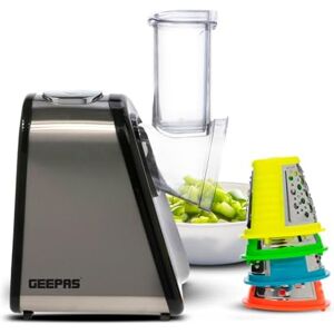 GEEPAS 200W 4 in 1 Electric Salad Maker Electric, Multi Grater, Fruit Cutter, Vegetable Slicer, Shredder Food Processor, Cylinder Design with 4 Cone Blades Set – 2 Year Warranty GEEPAS 200W 4 in 1 Electric Salad Maker Electric, Multi Grater, Fruit Cutter, Vegetable Slicer, Shredder Food Processor, Cylinder Design with 4 Cone Blades Set – 2 Year Warranty
