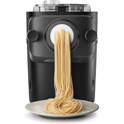 Philips Pasta Maker 7000 Series, Automatic, 8 Shaping Discs, Auto-Weigh Up to 8 portions – ProExtrude tech,auto-weighing for perfect dough every time, easy to clean, black (HR2665/93) Philips Pasta Maker 7000 Series, Automatic, 8 Shaping Discs, Auto-Weigh Up to 8 portions – ProExtrude tech,auto-weighing for perfect dough every time, easy to clean, black (HR2665/93)