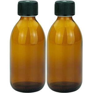 mikken 2 brown glass bottles 250 ml with screw caps mikken 2 brown glass bottles 250 ml with screw caps