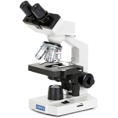 AmScope M82ES OMAX Laboratory LED Composite Binocular Microscope with Mechanical Double Layer Table and Coaxial Coarse/Fine Focus Button, 40x-2000x AmScope M82ES OMAX Laboratory LED Composite Binocular Microscope with Mechanical Double Layer Table and Coaxial Coarse/Fine Focus Button, 40x-2000x