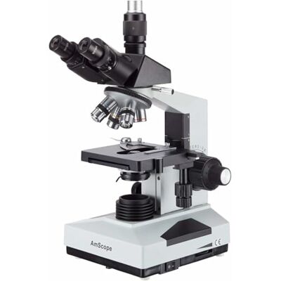 AmScope 40X-2000X Full-Size 17 Lbs Professional Trinocular Lab Biological Compound Microscope with 3D Two-Layer Mechanical Stage AmScope 40X-2000X Full-Size 17 Lbs Professional Trinocular Lab Biological Compound Microscope with 3D Two-Layer Mechanical Stage