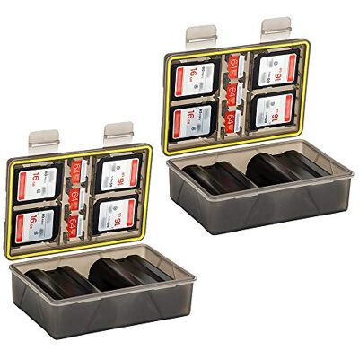 KIWIFOTOS Water-Resistant Battery Storage Case & Memory Card Box Holder for Canon Fujifilm Olympus Sony Nikon Ricoh Camera Battery KIWIFOTOS Water-Resistant Battery Storage Case & Memory Card Box Holder for Canon Fujifilm Olympus Sony Nikon Ricoh Camera Battery