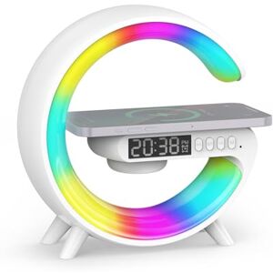 Smiling Shark Wake Up Light, Alarm Clock Wireless Charger with 10 Light Modes Button Control Sunrise Sunset Simulation Bluetooth Speaker G Lamp for Home Decor Bedroom Smiling Shark Wake Up Light, Alarm Clock Wireless Charger with 10 Light Modes Button Control Sunrise Sunset Simulation Bluetooth Speaker G Lamp for Home Decor Bedroom