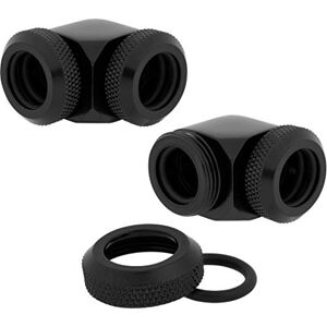Corsair Hydro X Series, XF Hardline 90 Degree 12 mm OD Fittings Twin Pack (Solid Brass Durability, Quality Finish, Double O-Ring Hardline Compression Design, Easy 12 mm Diameter Tubing Fitting), Black Corsair Hydro X Series, XF Hardline 90 Degree 12 mm OD Fittings Twin Pack (Solid Brass Durability, Quality Finish, Double O-Ring Hardline Compression Design, Easy 12 mm Diameter Tubing Fitting), Black