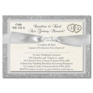 The Invite Factory Personalised Wedding Day Ceremony or Wedding Evening Reception Invitations Cards Size A6 - With Free Envelopes (1 Sample)