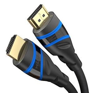 KabelDirekt 3m 8K HDMI 2.1 Ultra High Speed HDMI cable, certified (48G, 8K@60Hz, latest standard, officially licensed/tested for optimal quality, perfect for PS5/Xbox/Switch, blue/black)