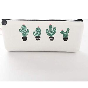 sunnyflowk Fresh And Lovely Cactus Large-capacity Pencil Case Student Zipper Pencil Case School Office Supply Gift Stationery