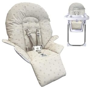 My Babiie MBHC8 Premium Highchair Seat Cover Only with 5-Point Harness - Padded PVC Seat Cover, Easy Clean, Seat Cushion Compatible with My Babiie MBHC8 - Save The Children Christmas Festive Oatmeal