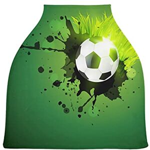 Fvfv Green Soccer Football Baby Car Seat Cover Canopy Stretchy Nursing Covers Breathable Windproof Winter Scarf for Infant Breastfeeding Boys Girls