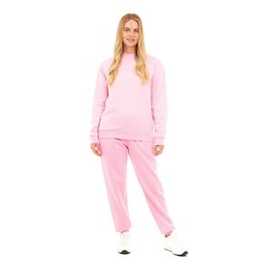 Sadaqat Global Ltd M17 Womens Ladies Recycled Sweatshirt Soft Cosy Casual Long Sleeve Top Pullover Jumper Crewneck Sweater (L, Pink)