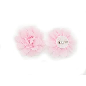 PrettyBoutique 7cm Chiffon Flower Brooch Corsage Safety Pin Dress Hat Bag Decoration Accessories (Light Pink)