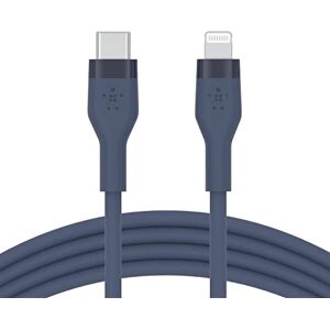 Belkin BoostCharge Flex Silicone USB Type C to Lightning Cable (1M/3.3FT), MFi Certified 20W Fast Charging PD Power Delivery for iPhone 14/14 Plus, 13, 12, Pro, Max, Mini, SE, iPad and More - Blue
