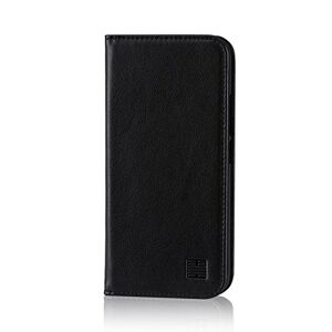 32nd Classic Series - Real Leather Book Wallet Flip Case Cover For Motorola Moto G5S Plus, Real Leather Design With Card Slot, Magnetic Closure and Built In Stand - Black