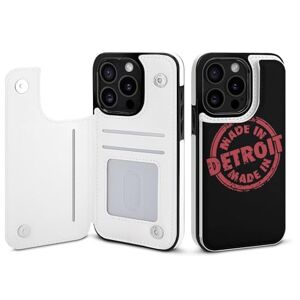 Mhxyzhw Made in Detroit Wallet Flip Case For iPhone 15/iPhone 15 Plus/iPhone 15 Pro/iPhone 15 Pro Max Stand Cover With Card Slots Holder