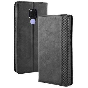 Moteen Compatible with Huawei Mate 20 Case Leather Black, PU Leather Book Case Magnetic Closure Slim Back Cover with Card Holder Kickstand Shockproof Wallet Folio Flip Case Compatible with Huawei Mate 20