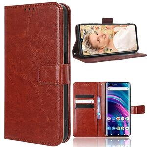 BAILI Leather Phone Case Compatible with Honor Magic6 Pro, Wallet Magnetic Cover with Credit Card Slots and Flip Stand, Brown