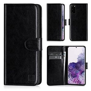 32nd Book Wallet PU Leather Flip Case Cover For Samsung Galaxy S20, Design With Card Slot and Magnetic Closure - Black