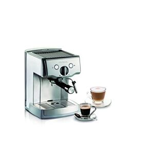 Ariete 1324 Metal Espresso Machine Coffee Maker, Powder or Pods, Hot Water Dispenser and Milk Frother for Barista Style Teas and Coffees, Without Grinder
