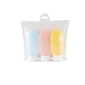 3PCS Travel Bottles Set 3pcs Refillable Squeezable Travel Cosmetic Toiletry Containers for Shampoo Liquids Lotion Soap