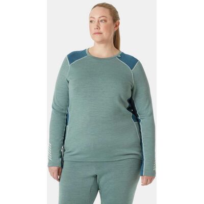 Helly Hansen Women's Lifa® Merino Midweight Crew Plus Shirt - Green - 1X Helly Hansen Women's Lifa® Merino Midweight Crew Plus Shirt - Green - 1X