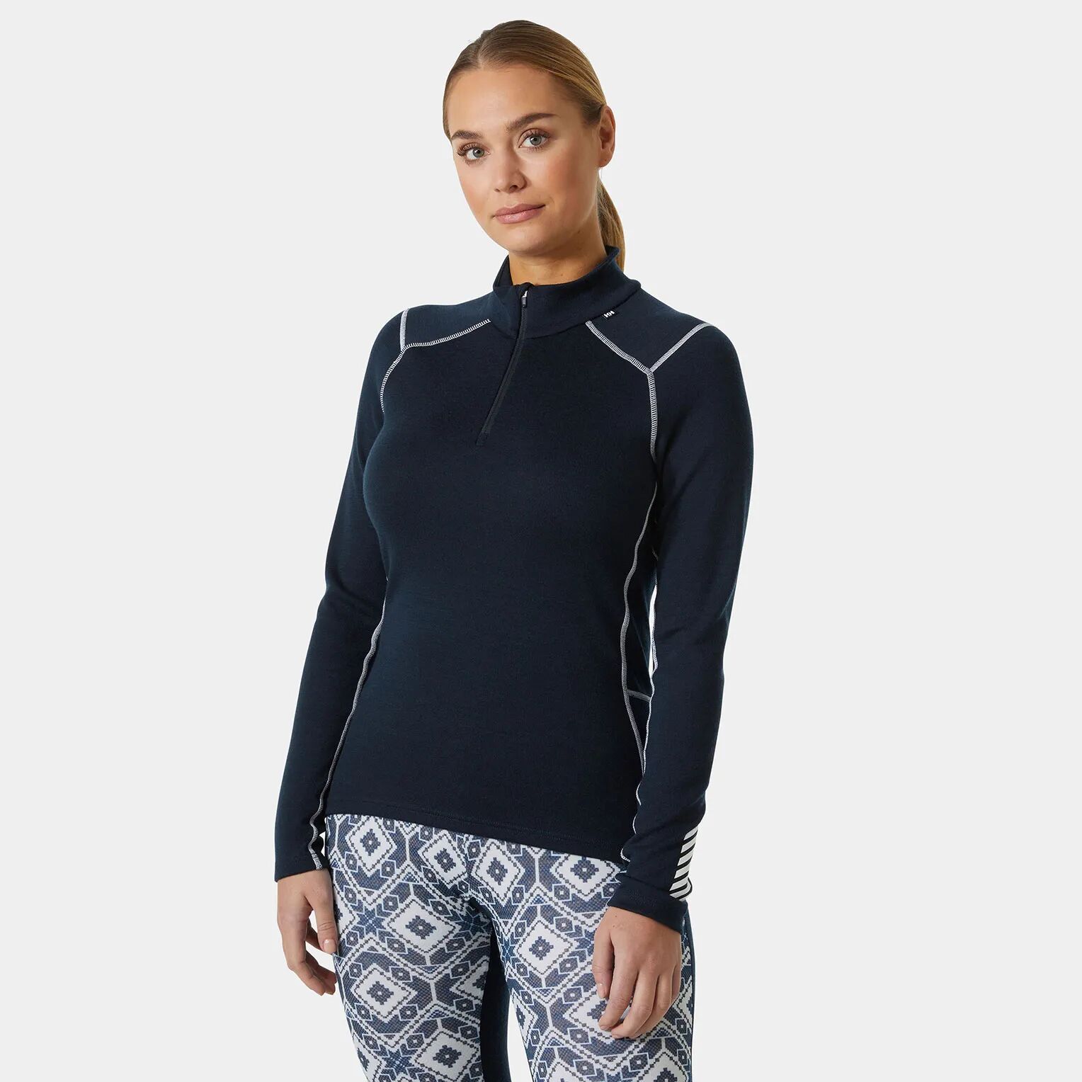 Helly Hansen Women's Lifa Merino Midweight 1/2 Zip Base Layer Navy S