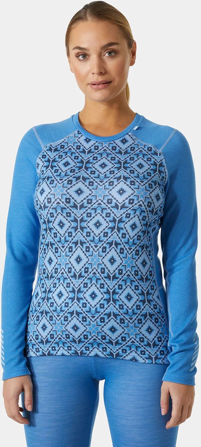 Helly Hansen Women's Lifa Merino Midweight Graphic Crew Base Layer Blue S