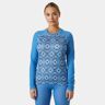 Helly Hansen Women's Lifa Merino Midweight Graphic Crew Base Layer Blue S