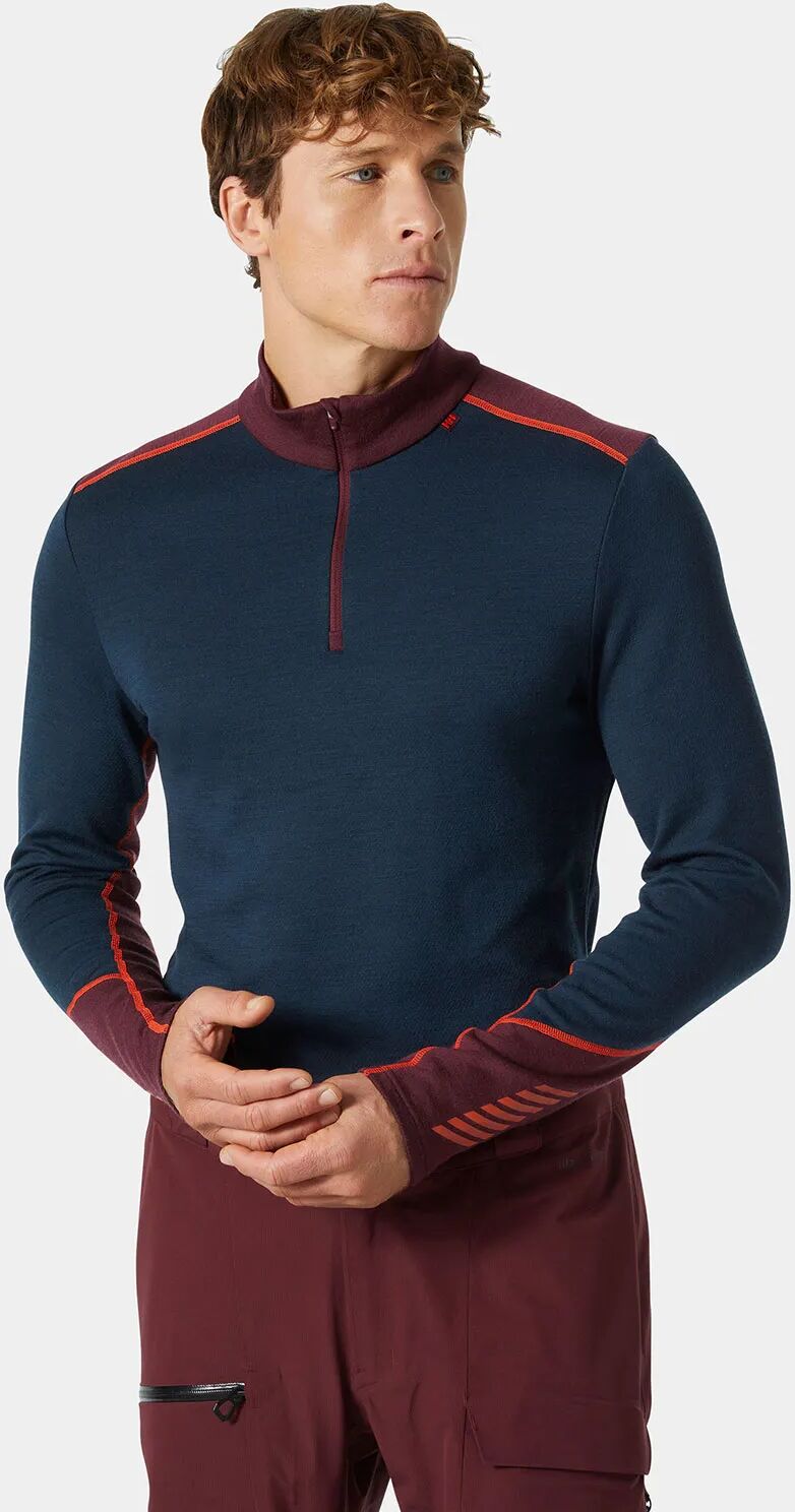 Helly Hansen Men's Lifa Merino Midweight 1/2 Zip Base Layer Blue XL