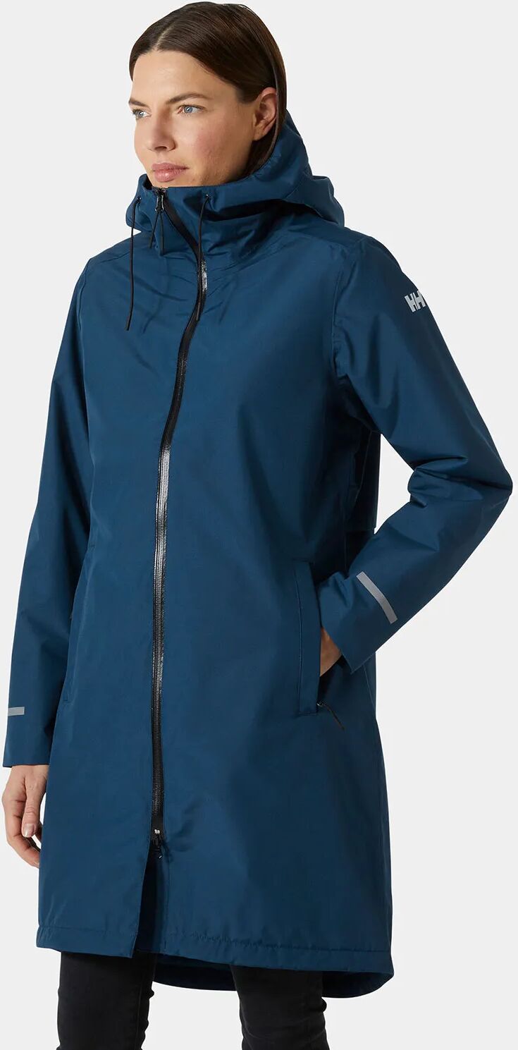 Helly Hansen Women's Aspire Long Hooded Raincoat Blue XL