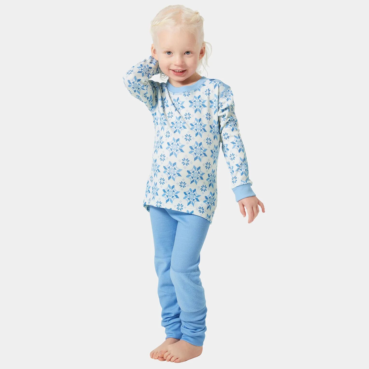 Helly Hansen Kids' Graphic Lifa® Merino Wool Base Layer Set Blue 116/6