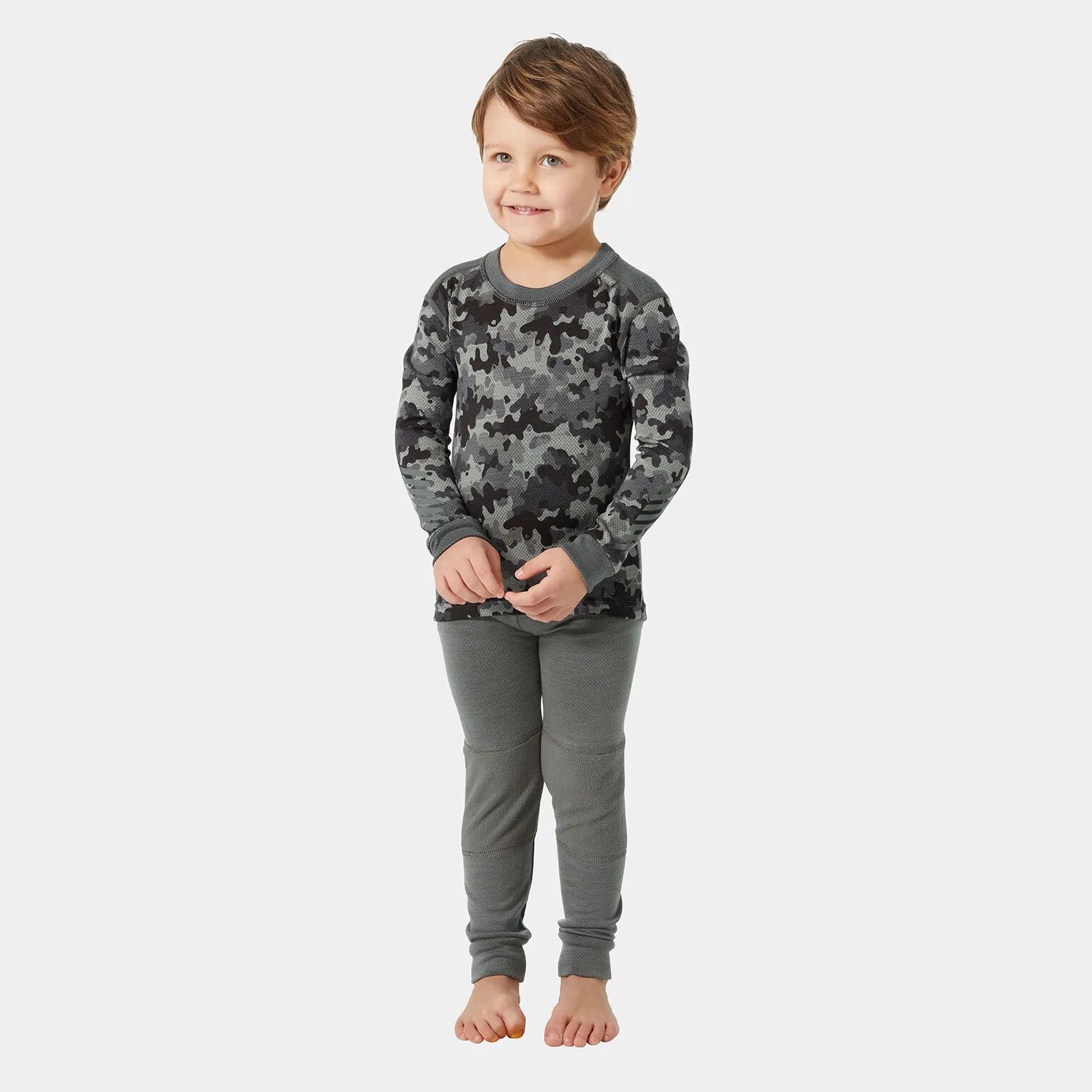 Helly Hansen Kids' Graphic Lifa® Merino Wool Base Layer Set Grey 116/6