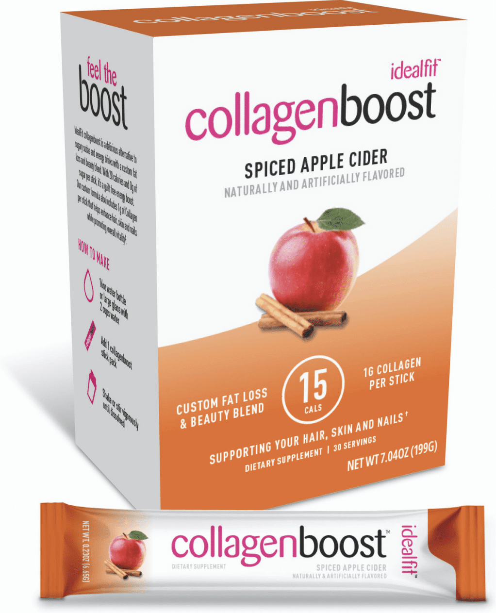 IdealFit Collagen Boost, Spiced Apple Cider, 30 Serving Box