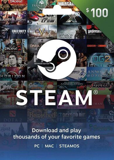 Valve Steam Wallet Gift Card 100 USD Steam Key UNITED STATES