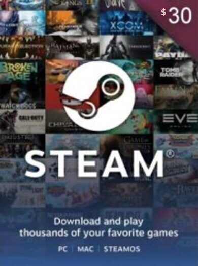 Valve Steam Wallet Gift Card 30 USD Steam Key UNITED STATES