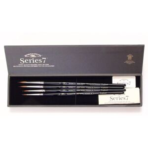 Winsor Newton W & N Series 7 Sable Watercolour Brushes Round Short Handle Set of 4