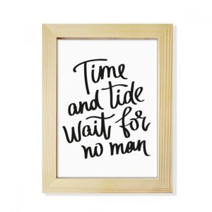 DIY THINKER Time and Tide Wait for No Man Quote Desktop Adorn Photo Frame Display Art Painti