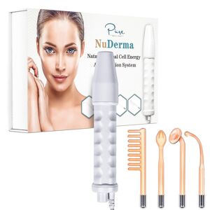 Pure NuDerma Portable Handheld High Frequency Skin Therapy Wand Machine w/Neon - Acne