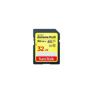 SanDisk Extreme PLUS 32 GB SDHC Memory Card up to 90 MB/s, Class 10, U3, V30 - T