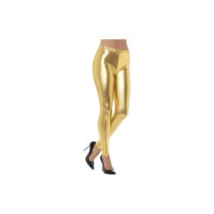 Unbranded Medium Metallic Gold Ladies 80's Disco Leggings -  ladies metallic leggings disc