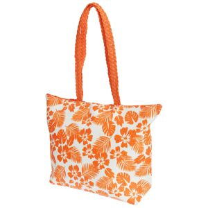 Floso (One Size, White/Coral) FLOSO Womens/Ladies Floral Leaf Pattern Straw Woven Summ