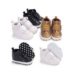 Slowmoose (Black/13-18 Months) Autumn Newborn Baby Shoes, Soft Bottom Anti Skid, Leather B